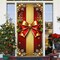 Merry Christmas Door Cover 35x71 Christmas Gift Box Present Hanging Banner Decoration Winter Holiday Bow Window Door Cover Red and Gold Stripes Ornaments New Year Party Home Wall Outdoor ​